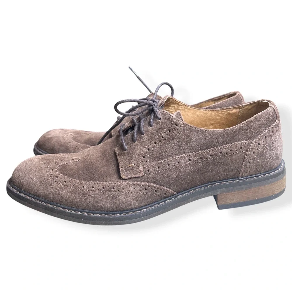 Vionic Bruno Wingtip Oxfords Suede Brown Orthotic Mens Size 11